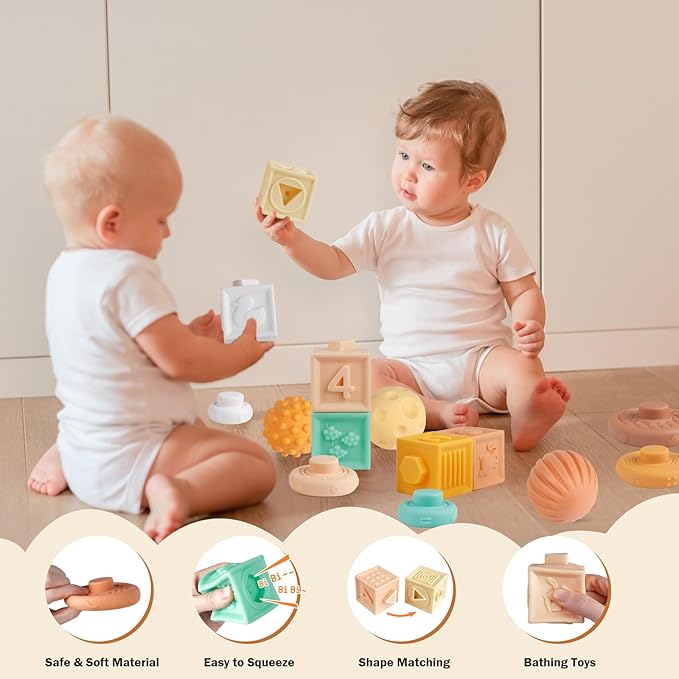 Meytccve Baby Toys Montessori Toys for Babies 1-3,Wooden Musical Instruments Toy Stacking Building Blocks,Infant Teething Toys Sensory Balls,Xylophone,Birthday Gift for Toddlers 1+ Year Old