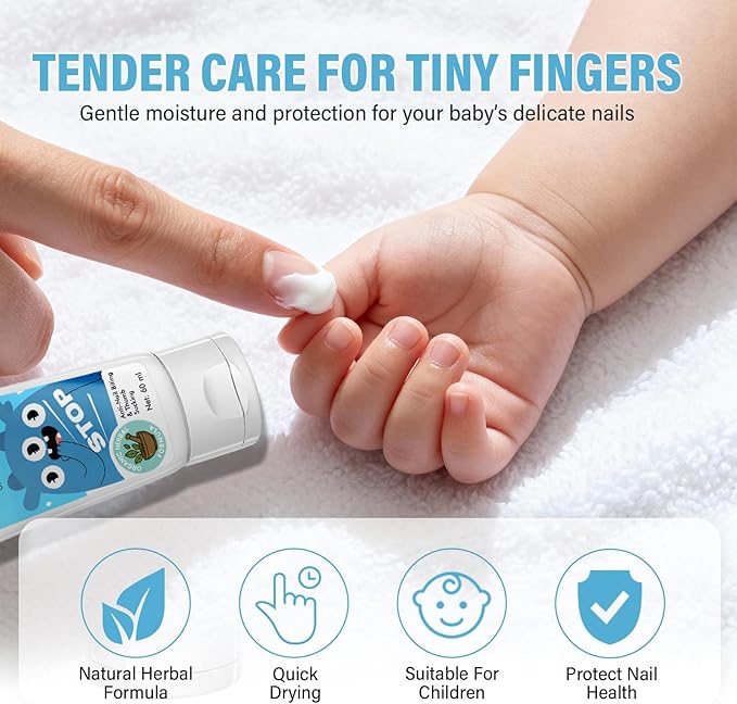 Nail Biting Treatment for Kids, Nail Biting Prevention for Kids and Thumb Sucking Deterrent Cream to Stop Sucking Thumb, Natural Plant Bitter Formula, 60ML