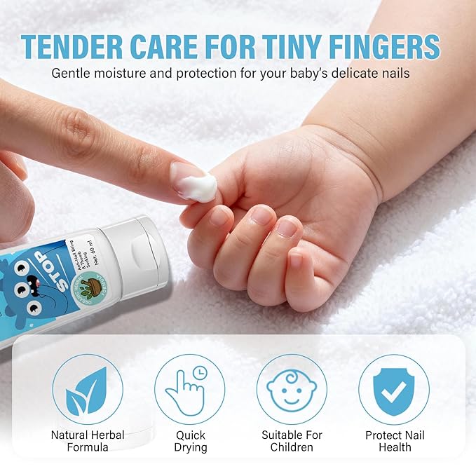 Nail Biting Treatment for Kids,Thumb Sucking Deterrent Cream, Nail Biting Prevention for Kids, Toddlers, Children Help Stop Sucking Thumb, Natural Plant Bitter Formula for Gentle Care, 60ML