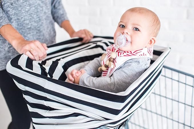 Multi-Use Nursing Breastfeeding Cover Baby Car Set Cover Canopy Shopping Cart Cover Swaddle Blanket for Infants Newborns Toddlers Shower Gift (The Classic)