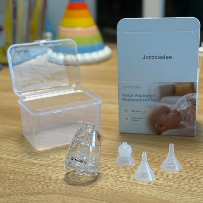 Nasal Aspirator Replacement Parts Compatible with GROWNSY, X-Bosak, Watolt Nose Sucker for Baby & Toddlers, Suction Chamber and 3pcs Silicone Tips Replacement Kit