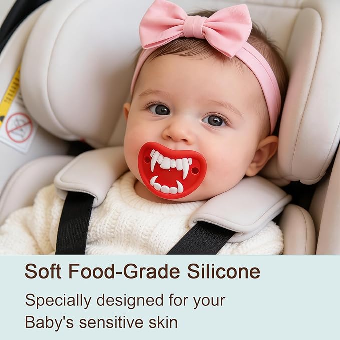 3Pcs Funny Pacifiers for Babies, Newborn Pacifier 0-6-12-18 Months, Infants Teeth Pcifiers for Toddlers, Mustache Pacifier BPA Free
