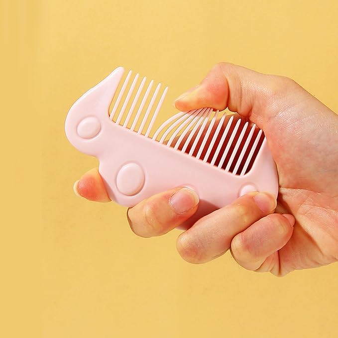 Baby Hair Brush,Toddler Hair Comb,Baby Hair Brush Comb Set,Small Cute Comb for Wet Dry Hair - Silicone Gentle Bath Brush Scalp Massager Brush for Newborns Toddlers Perfect Baby Registry Gift (Pink)
