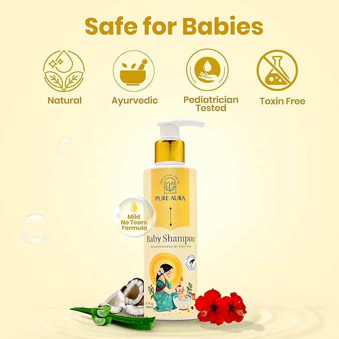 Clean Baby Kit, Tear-Free Shampoo & Gentle Body Wash, Ayurvedic Formula, Sulfate-Free, for Newborns Infants & Toddlers