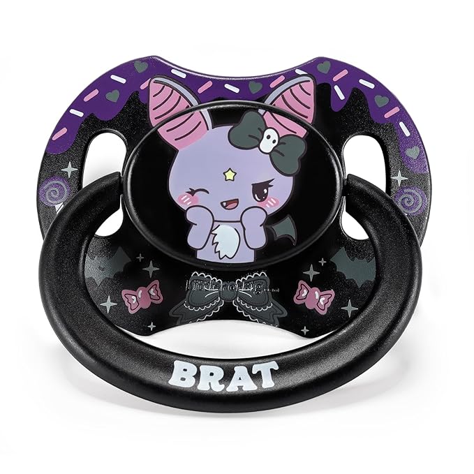 LittleForBig Bigshield Generation-II Printed Pacifier Suitable for Adults Brat Bella Pattern Black