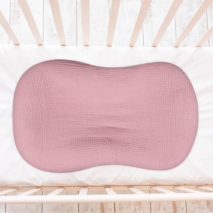 Hooyax Muslin Baby Lounger Cover 2 Pack, Organic Removable Lounger Slipcover for Newborn, Baby Padded Lounger Infant Floor Seat Covers for Boys Girls (Flesh Pink & Floral)