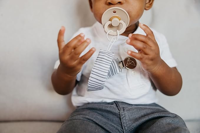 Copper Pearl Pacifier Clip 3-Pack: Premium Knit Binky Clips for Baby Girls and Boys - Stylish Stainless Steel Pacifier Holder Clip - Baby Pacifier Clips for No More Floor Drops - Alta