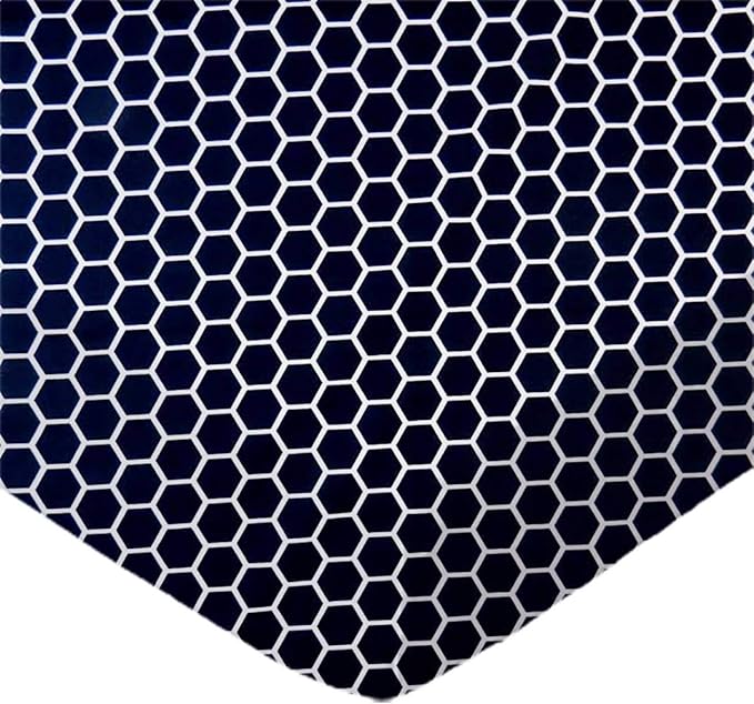 SheetWorld Baby Fitted Square Play Yard Sheet Fits Joovy 38 x 38 inches, 100% Cotton Woven Sheet, Unisex Boy Girl, Navy Honeycomb, Made in USA