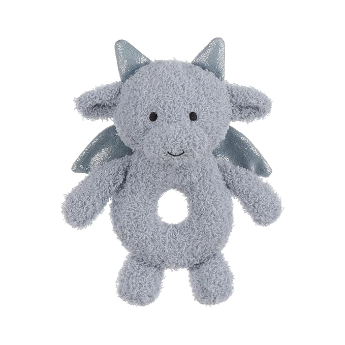 Apricot Lamb Dragon Rattle Soft Baby Rattle for Boys and Girls, Plush Stuffed Animal Rattle Toy Lovey for The Newborn, 0-3 Months, 0-6 Months and Above