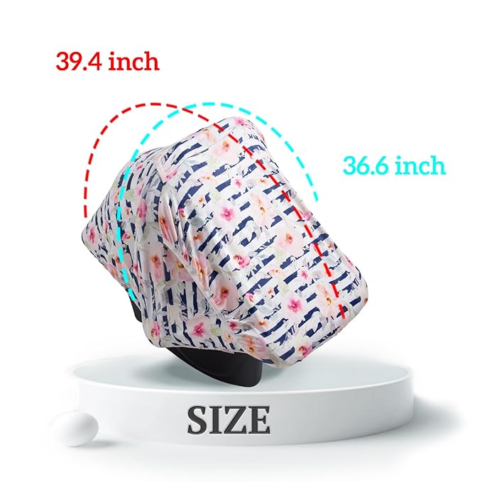 Little Tots Baby Car Seat Canopy Cover, Breathable Sun Shade, Full Privacy for Newborns & Infants, Universal Fit for Boys & Girls