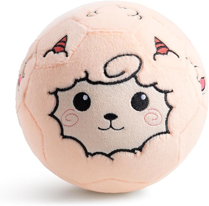 VangeBow Silent Indoor Soccer Balls for Toddlers 1-3, Inflatable Soft Plush Baby Toddler Soccer Ball Toys Gifts for Kid 3-5 Year Old Boy Girl First Birthday Gift (Sheep, Pump Include)