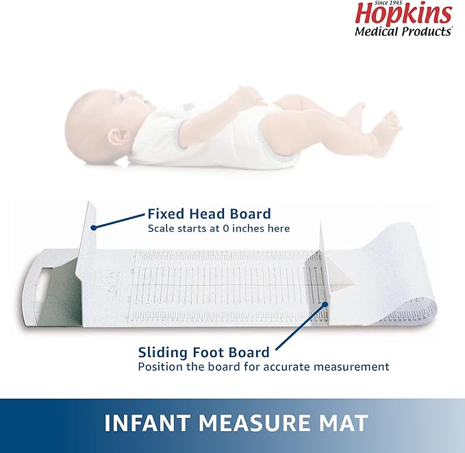 Hopkins Medical Infant Measure Mat II: Precise Baby Height Measurement - Easy-to-Use, Comfortable & Durable Infantometer for Health Professionals