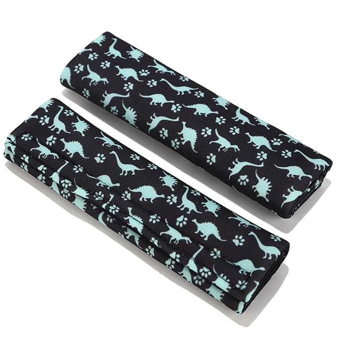 Baby Seat Belt Strap Cover, 2 Pcs Kids Car Seat Belt Cushions Pads, Shoulder Strap Protectors for Girls Boys (Dinosaur 2A)