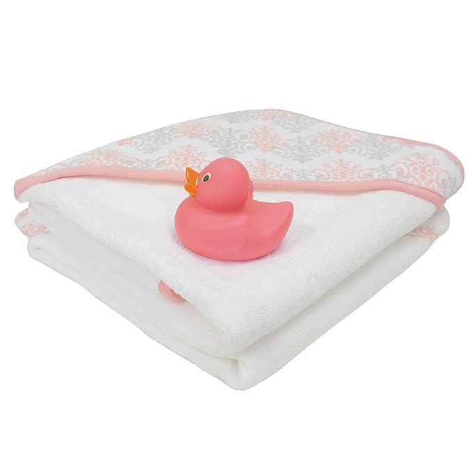 2 pack Baby Hooded Towel Set - Pink Trim