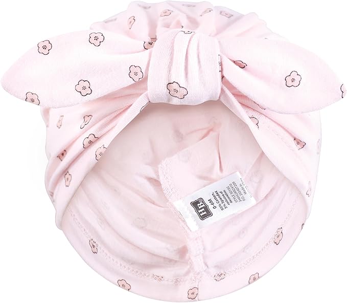 Hudson Baby Infant Girls Turban Cotton Headwraps, 0-24 Months