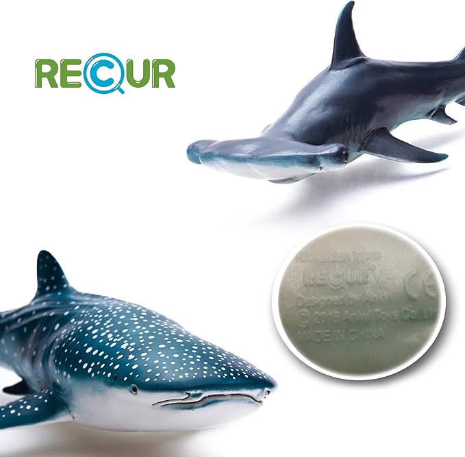 Gemini&Genius Whale Shark Hammerhead Shark Toys for Kids, Sea Animal Action Figures Ocean Model Toy Set for Kids Play or Display, Gift, Educational, Role Play, Swim, Bath and Collection for Toddlers
