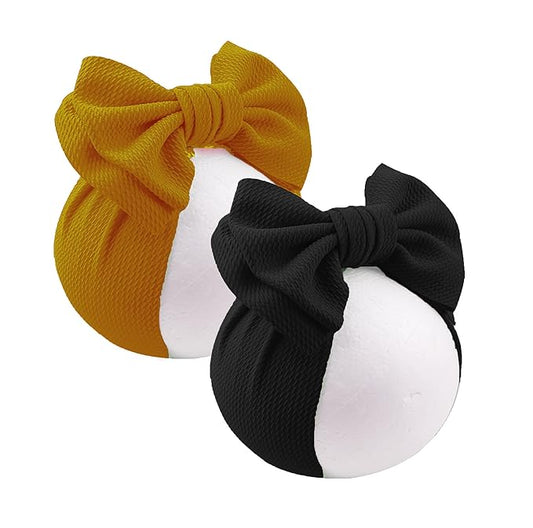 Bows for Baby Girls Headband, Newborn Bows Headbands Baby Hair Bows Hairbands Hair Accessories.(FD104-Yellow Black)