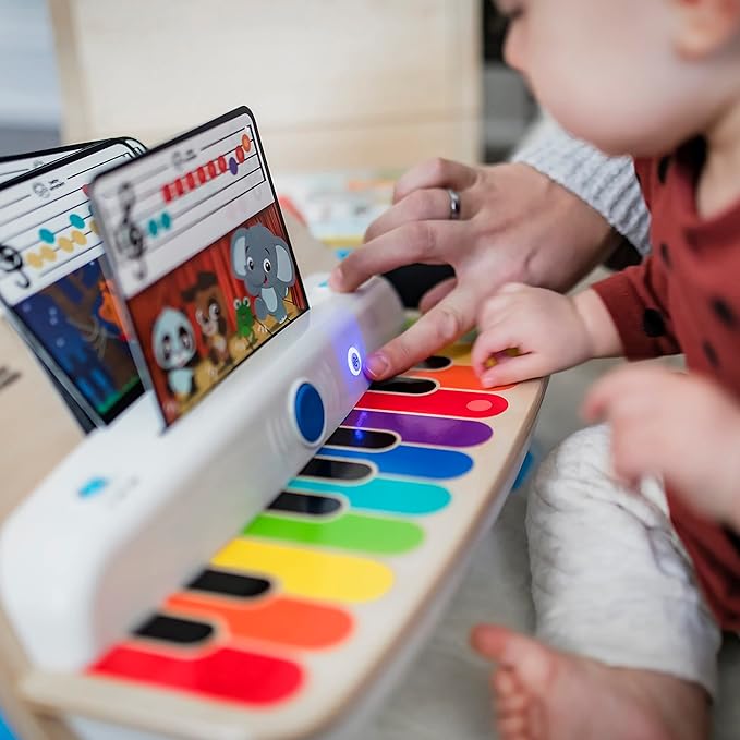Baby Einstein Together in Tune Piano & Guitar Bundle, Safe Wireless Wooden Musical Toddler Toys, Magic Touch, 6 Months+