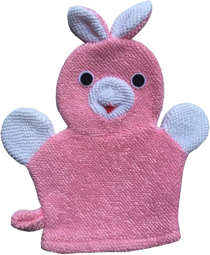 Cute Baby Kids Bath Sponge/Mitt/Glove Set of 4 Cartoon Rabbit/Frog/Duck/Bear