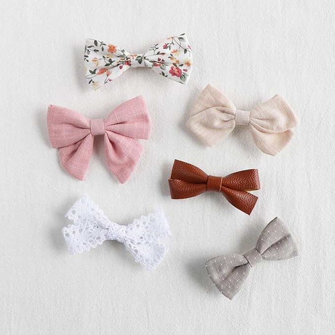 Baby Girl Hair Clips, Bows Barrettes Fully Lined Alligator Clip Hair Accessories for Little Girls Toddler Kids Children