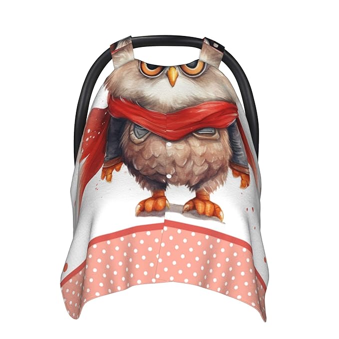 Winter Carseat Cover for Baby Personalized Owl Baby Car Seat Cover with Name Custom Minky Car Seat Canopy Boys Girls Infant Carrier Covers Nursing Cover Toddler Blanket