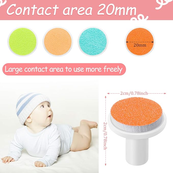 36 Pieces Nail File Pads Nail Grinding Heads Replacement Pads for Baby Standard Electric Kid fingernail Trimmer Suits to Newborn Infant, 4 Colors