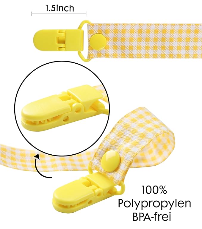 CutiePlusU Adult Pacifier Clip Adult Size Anyard Holder Clips 2 Pack-Happy Bear 2