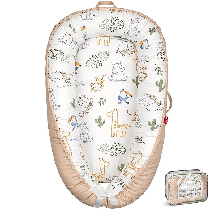 BUTOA Baby Lounger - Breathable & Soft Baby Nest, Portable and Lightweight Tummy Time Lounger for Home and Travel, Ideal Newborn Babies Essentials Baby Shower Gifts