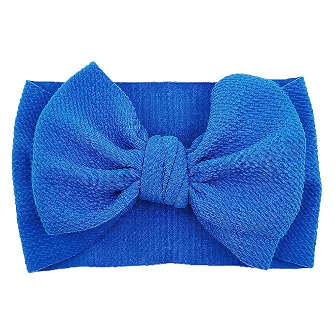 KIDOCHEESE Big Bows Headbands with Elastics Nylon Oversized Head Wraps and Large Hair Accessories for Newborns, Infants, Toddlers, and Kids