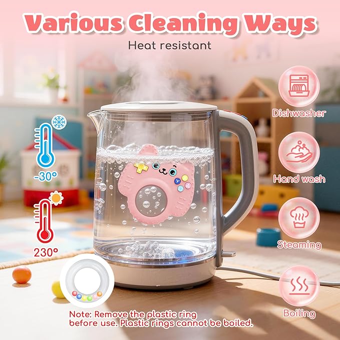 Silicone Baby Teething Toys for 0-6-12 Months, Kitten Remote Rattle Teether for Infant Gum Relief, No BPA Chew Toy for Infant 0-3-6-9-12, Easy-Grip Ring Gift for Travel & Bath
