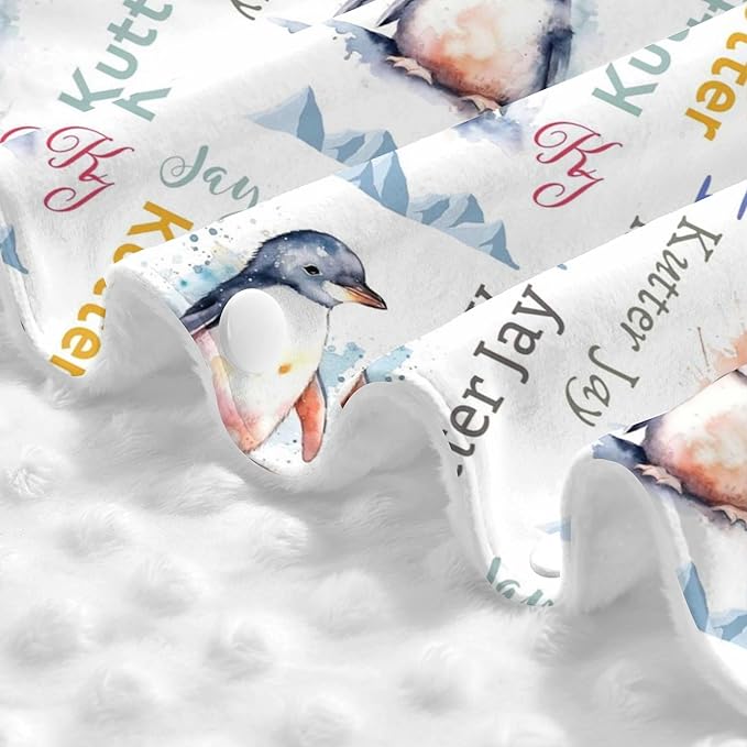 Personalized Winter Carseat Cover for Baby Custom Name Car Seat Canopy for Newborn Baby Boys Girls 2 in 1 Mom Nursing Breastfeeding Covers Penguin Minky Baby Carrier Stroller Covers