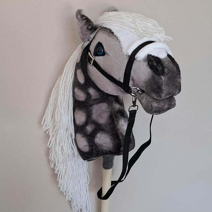Dapple Gray Hobby Horse A3 Stick Horse for Children Horse Toy on Stick
