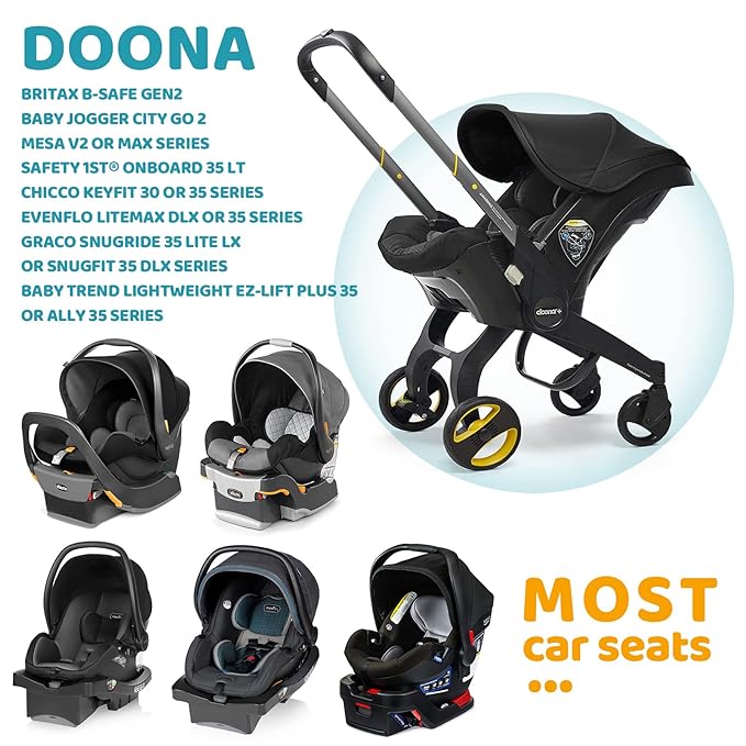 Car Seat Rain Cover, Compatible with Doona Infant Car Seat Stroller, Universal Rain Cover with Window for Waterproof, and Windproof, Breathable Baby Travel Weather Shield Stroller Accessories, Black