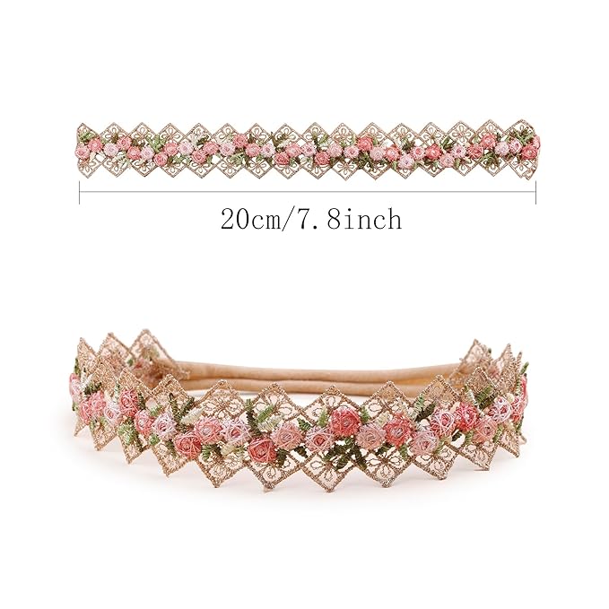 New Model Baby Girl Nylon Headbands Nylon Flower Elastic Hairbands 3pcs Hair Accessories Gift for Newborn Infant Toddlers (BF-Z38)