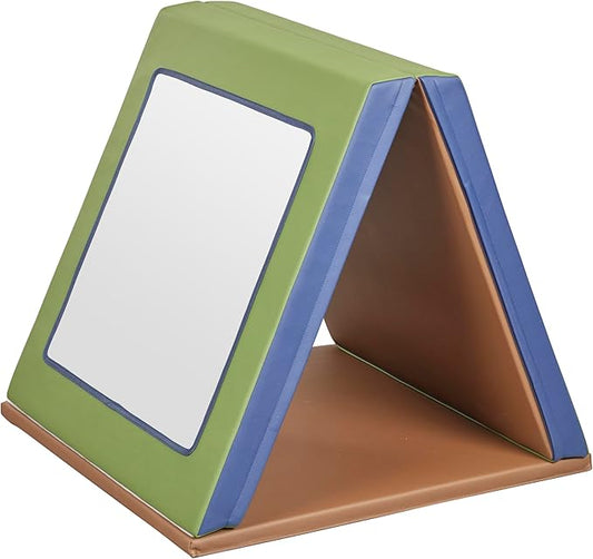 ECR4Kids SoftZone Double-Sided Folding Floor Mirror, Daycare Essentials, Earthtone