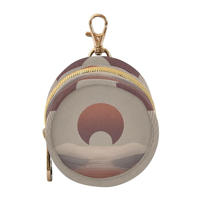 Pacifier Holder with Clip Pacifier Case for Diaper Bag Round Baby Pacifier Pouch Box Bag Portable Moon Boho