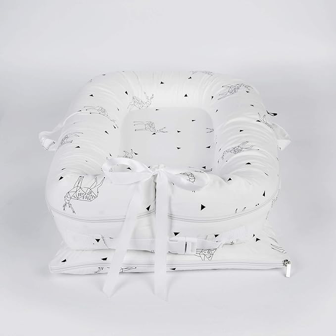 Newborn Baby Nest Sleep Pod Covers Only - for Dock A Tot Deluxe Plus + Extra Cover 100% Cotton Co Sleeping Replacement Cover Boys Girls(Fits Dockatot Deluxe+) (Triangle Dear)