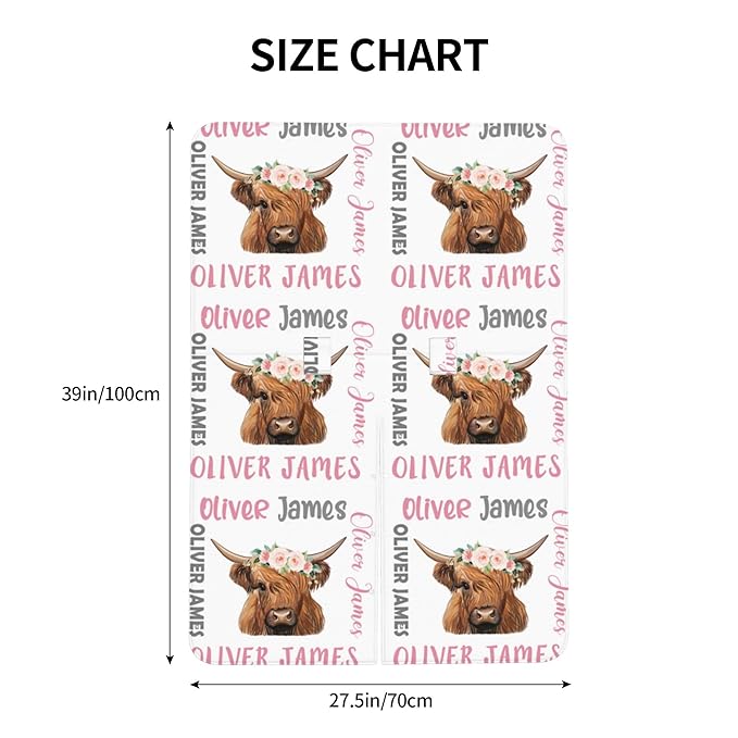 Personalized Highland Cow Carseat Cover for Baby Custom Name Car Seat Canopy for Newborn Baby Boys Girls 2 in 1 Mom Nursing Breastfeeding Covers Minky Baby Carrier Stroller Covers