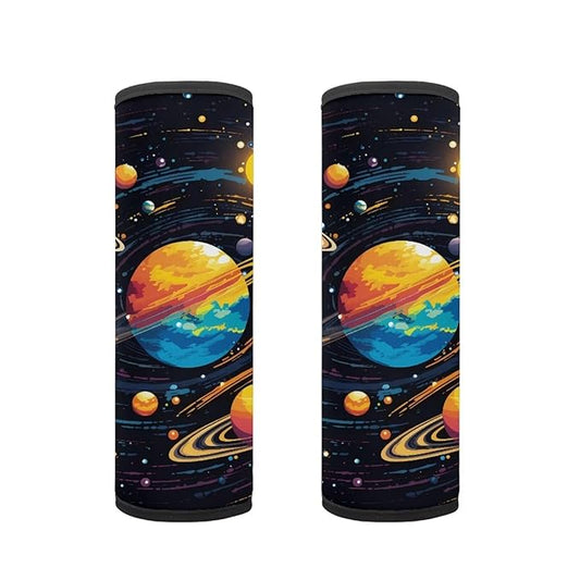 Biyejit Galaxy Planets Seatbelt Covers, Seat Belt Cushion for Adults Kids Car Seat Strap Covers, Toddler Travel Car Pillow, Carseat Safety Strap Shoulder Pads Protector