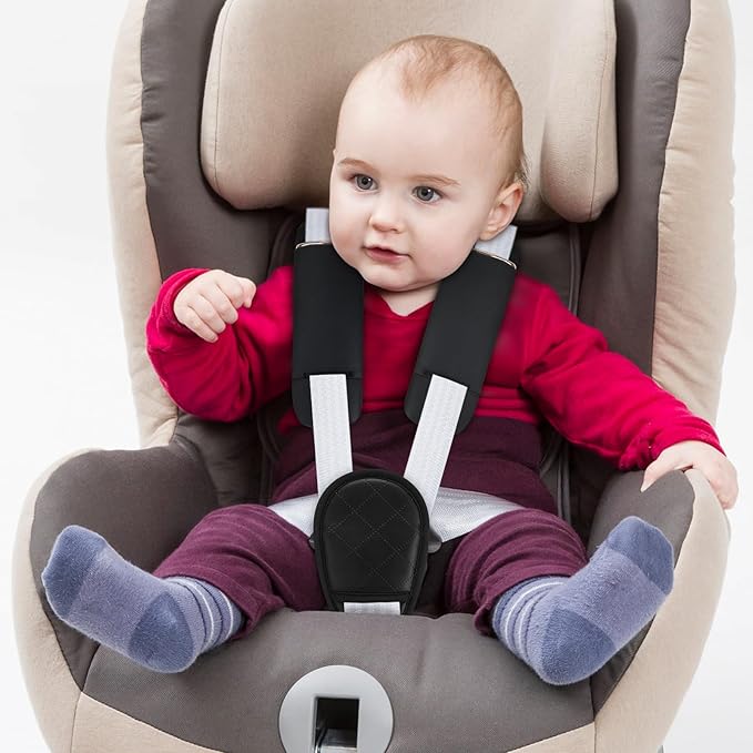 Accmor Car Seat Strap Pads Set for Baby Toddler Kids, Car Seat Strap Covers with Hip Support, Super Soft Seat Belt Covers Fits for All Car Seats, Pushchair, High Chair, Stroller