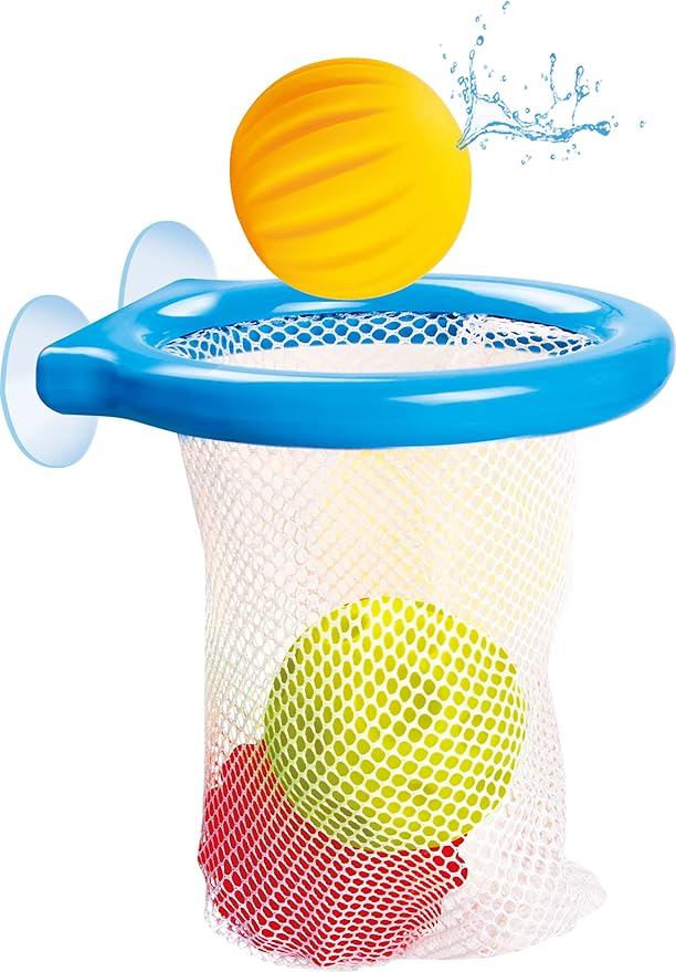 Buddy & Barney Bath Basketball Hoop for Kids | Bath Time Hoop and Balls Set | Bathtub Basketball Hoop for Toddlers | Set of 3 Soft Balls and Basketball Hoop with Strong Suction Cups for Shower Fun