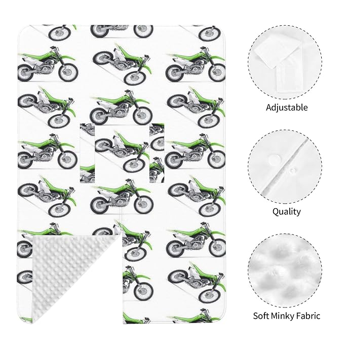 Motorcycle Green Dirt Bike Baby Car Seat, Rain Shelter, Multifunctional Nursing Cover for Newborns, Mother Care, Breastfeeding