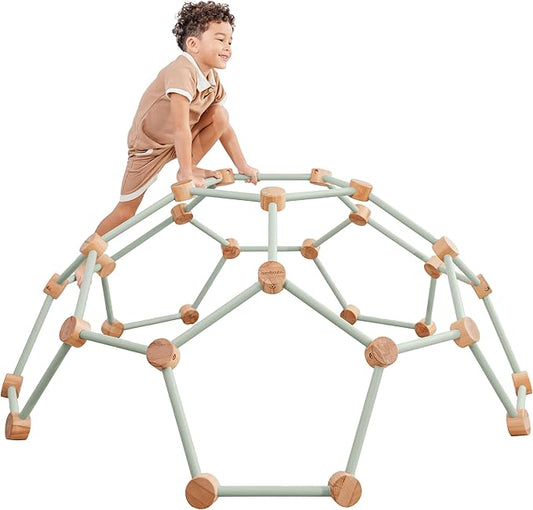 Comfy Cubs Wooden Toddler Play Gym for 3-6 Years Old - Montessori Climber for Kids - Safe Climbing Toy Support up to 120 lbs - Easy to Assemble Kids Climber for Active Play - Sage