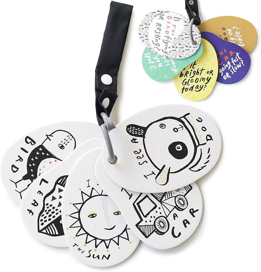 Wee Gallery Stroller Cards - I See On a Walk - Identification Travel Activity for Babies and Toddlers, with Snap on Strap for Walks, Car Seat, Bag, Stroller