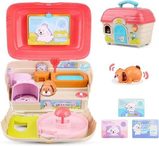 nicknack Interactive Music Toy for Toddlers, Electronic Mini Puppy & Singing Dog House Playset, Fun Pretend Play with Sounds Songs Educational Toy for 3 4 5 6 Year Old Boys Girls, Ideal Birthday