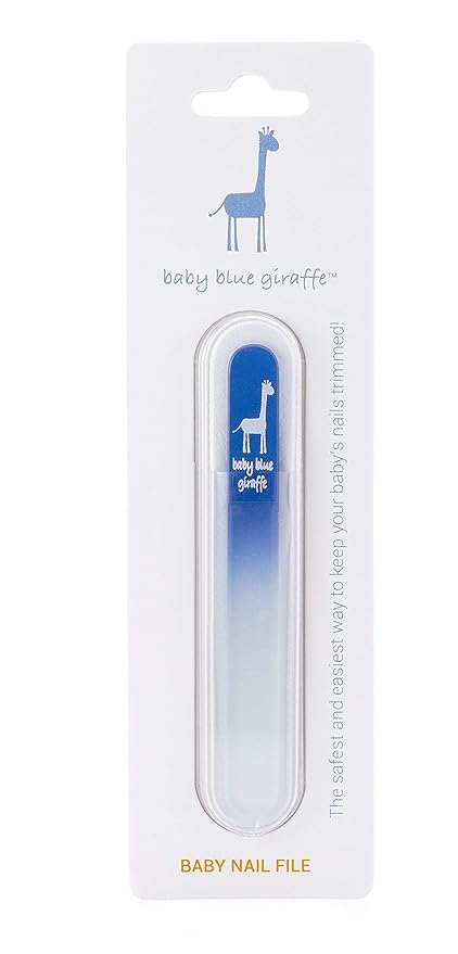 Baby Nail File by baby blue giraffe (Blue & Pink) The Original Glass Baby Nail File- 100% Made in Europe (2 Blue and 2 Pink Combo)