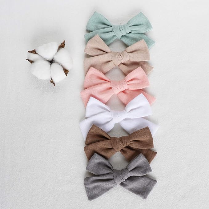 Baby Girl Hair Clips, 12 Pack Large Bows Barrettes Fully Lined Alligator Clip Hair Accessories for Little Girls Toddler Kids Children