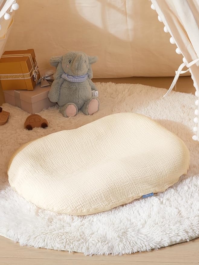 TILLYOU Muslin Baby Lounger Cover, 100% Cotton Newborn Lounger Cover, 2 Pack Baby Nest Slipcover for Boys Girls, Cover Only, Pink and Apricot