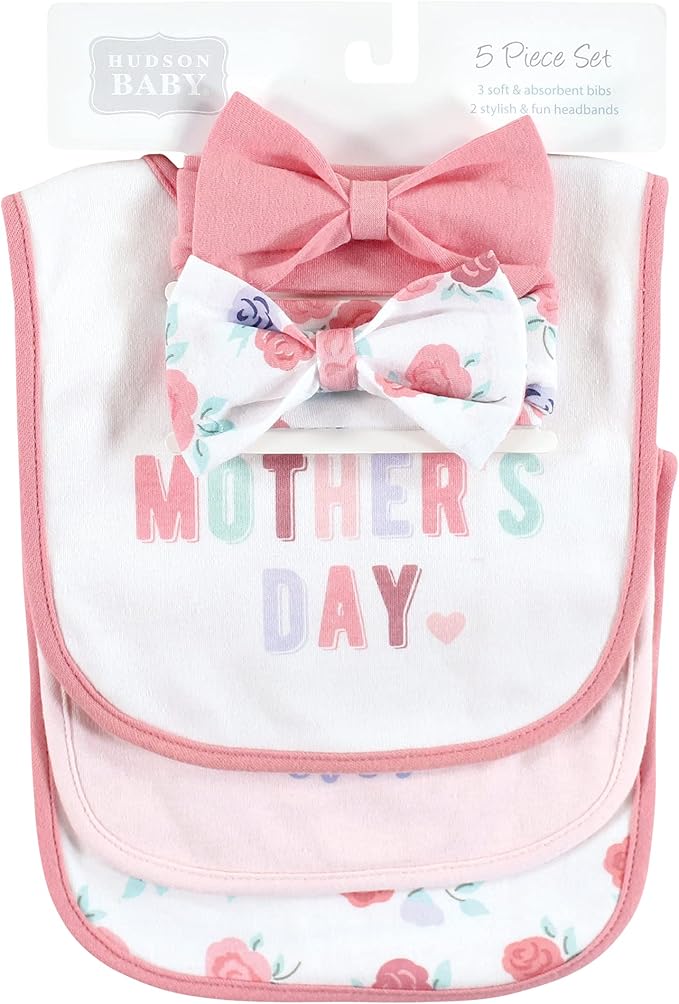 Hudson Baby Unisex Baby Cotton Bib and Headband Set