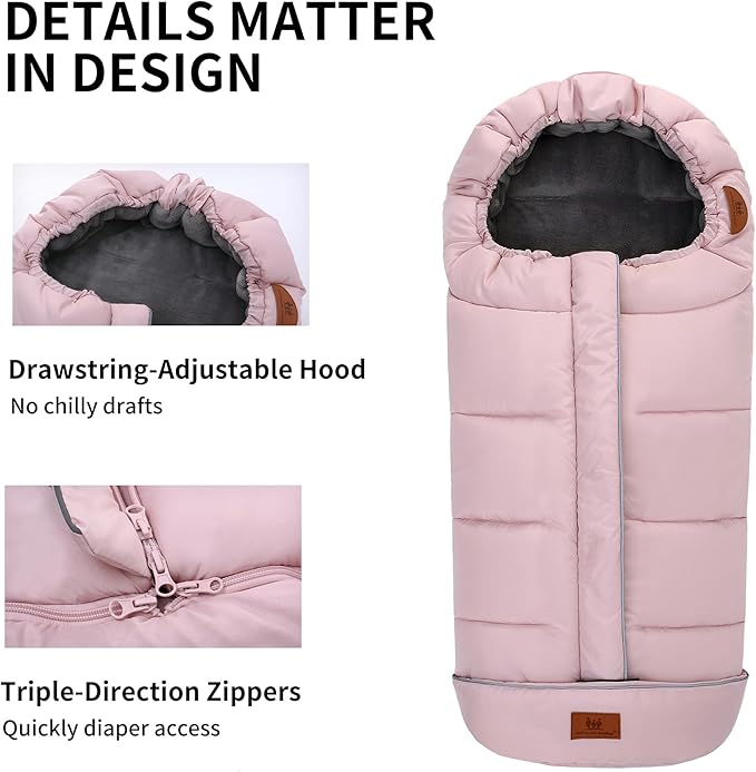 Miracle Baby Bunting Bag for Stroller, Warm Fleece Footmuff with Zippers, Convertible Infant Toddler Sleeping Bag Blanket for Boys Girls